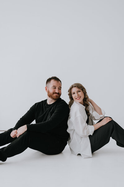 Joey and Megan standing together smiling