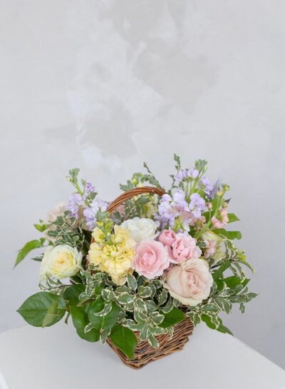 Basket of blooms pastel