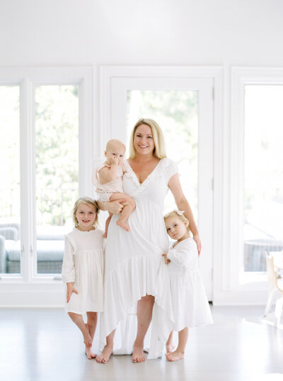 Family photography with mom and three children