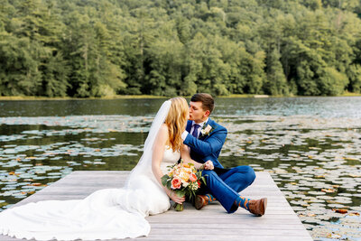 Highlands North Carolina bride and groom at Camp Merrie-Woode photography by Maddie Moore