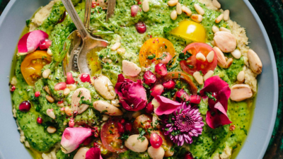 Colorful plant-based power bowl