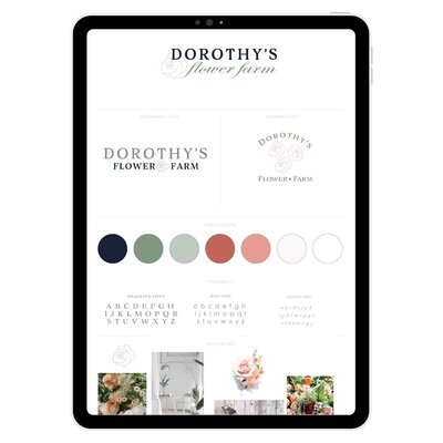 Dorothy's Flower Farm Brand Board created by Austin and Monica