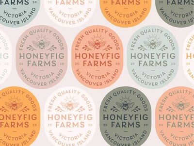 Honeybee and organic farm logo design