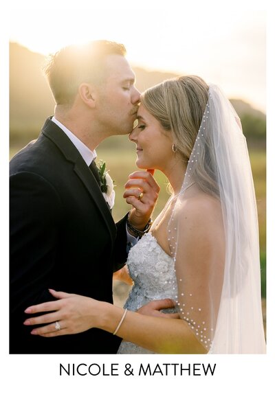 Bride and Groom stand together at the San Luis Obispo Mission De Tolosa after their wedding
