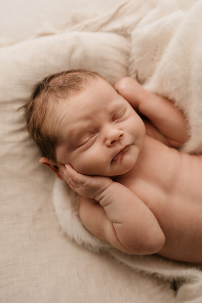 Photo of a newborn baby  sleeping