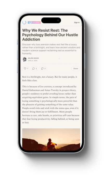 Unhustle Newsletter Mockup