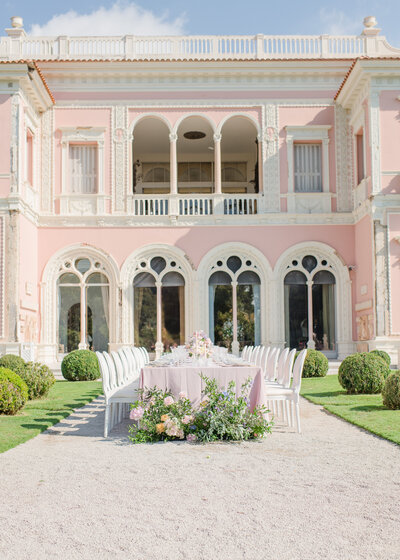 villa ephrussi wedding reception set-up in France.