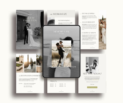 Elegante brochure template trouwfotograaf