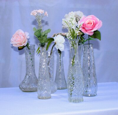 clear assorted vases for rent