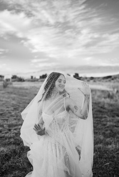 A bride getting ready for her wedding in Lake Tahoe