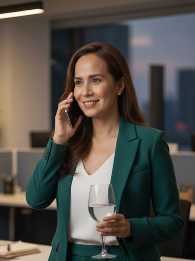 Woman holding lash supplies