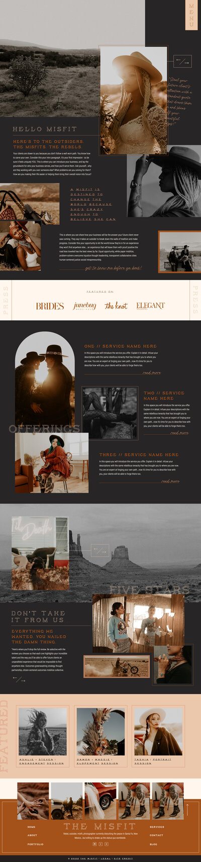 the misfit website homepage