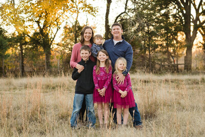 Outdoor family photo near Sherman TX
