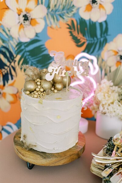 Beautiful and bubbly bridal shower inspiration, cake created by Black Dog Bakery, creative & eclectic cakes & desserts in Calgary, Alberta, featured on the Brontë Bride Blog.