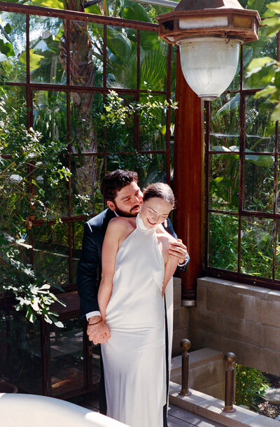 editorial photograph of a couple at their wedding at the Mountain Mermaid in Topanga, CA captured by Los Angeles documentary wedding photographer