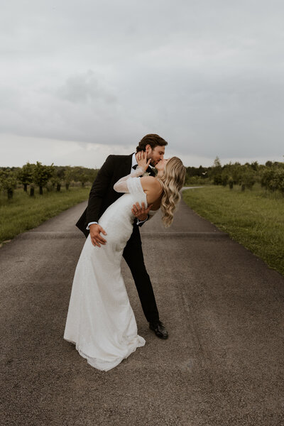 Newlyweds captured in cool and creative wedding moment at The Pumping House