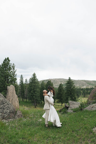 flash wedding photography of the bride and groom on a couch together