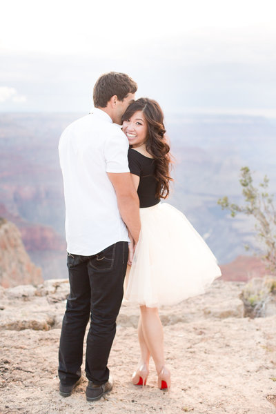 Grand Canyon Engagement Session with Tulle Skirt and Christian Louboutin  Shoes | Amy & Jordan Photography