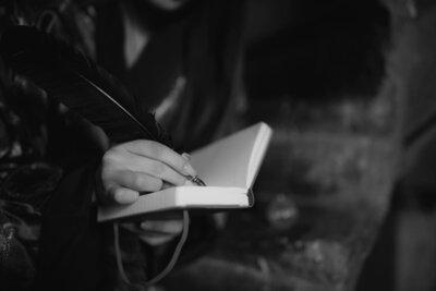 hand writing in book