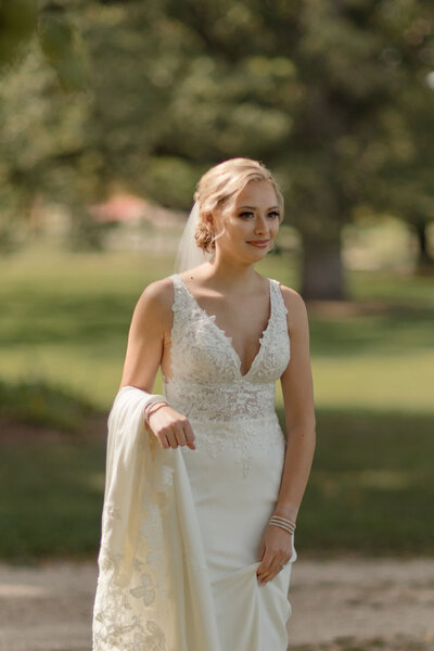 Wedding first kiss photo