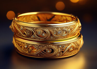 Goddess Star Gold Bangles Branded Element Symbolizing Enlightenment and Guidance