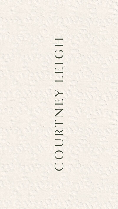 Courtney Leigh Logo on an embossed cream textured background