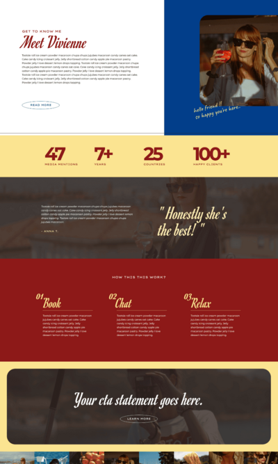 vivienne website template mockup in different devices such as desktop, laptop, tablet and mobile