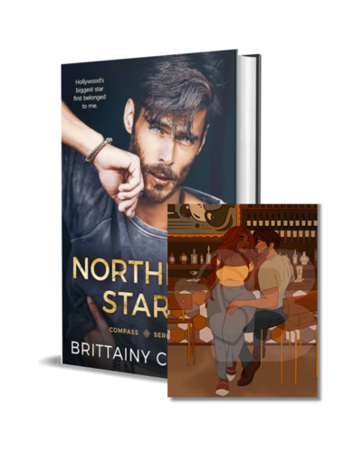 man with beard wearing a white shirt looks down on the cover of the air he breathes by romance author brittainy cherry