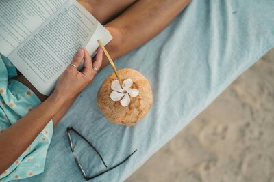 reading on the beach