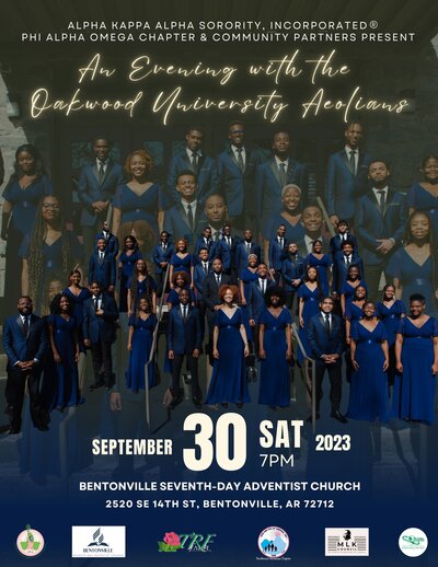event flyer for An Evening with the Oakwood University Aeolians