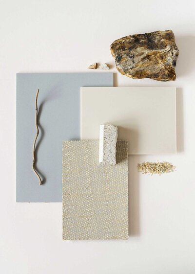 flatylay of color and decor elements
