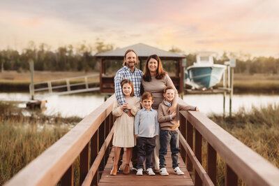 Family embraces during Family Photoshoot on Kiawah Island.