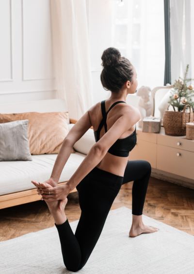Woman moving her body doing exercise