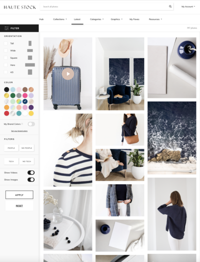 Search images by brand colors to find stylish stock photos for any niche