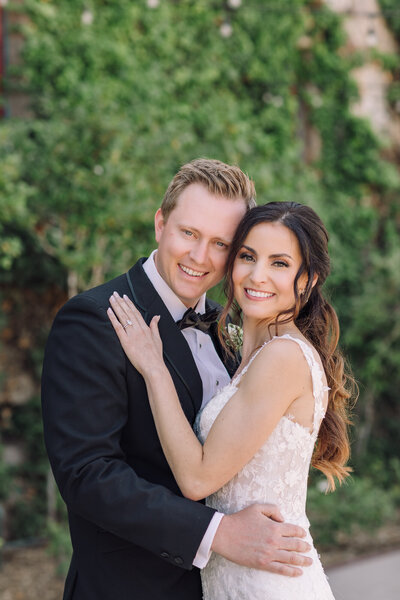 Wedding Photography, bride and groom in a field