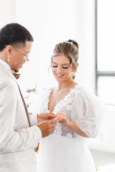Ring Exchange during Ceremony by wedding photographer minnesota