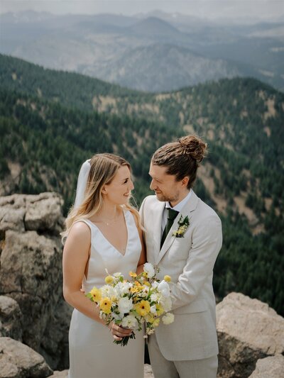 boulder co flagstaff house wedding couple