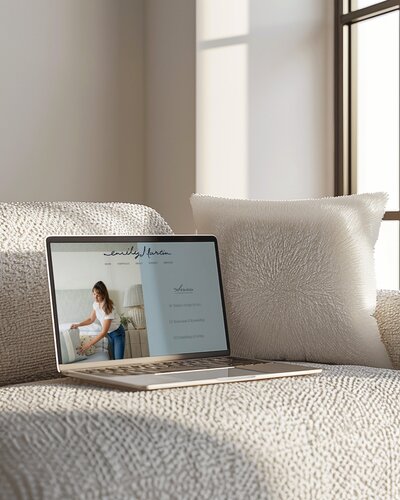 Web design for an interior designer showing creative brand design