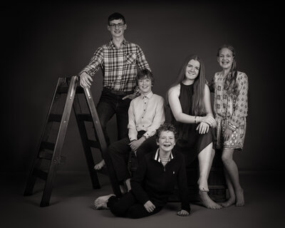 Family portrait of a group of children and teenagers