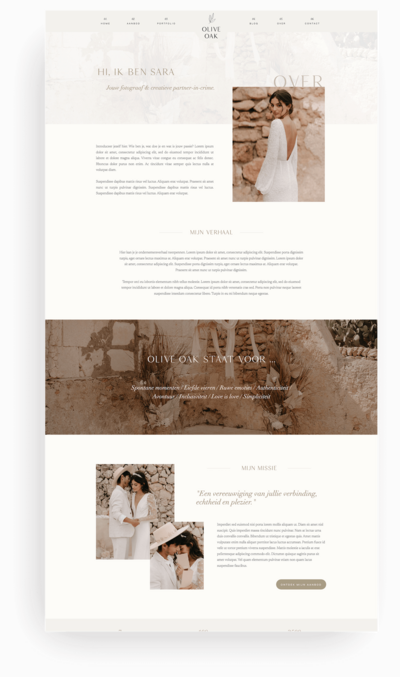 Showit website template Namib Desert door Wonderlik Webdesign