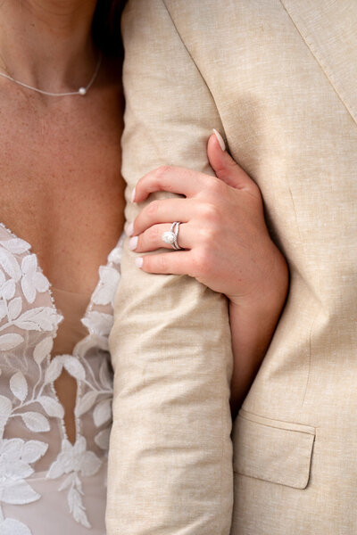 Travel wedding videographer in Mexico at Puerto Vallarta, wedding ring, wedding detail shot, beach wedding