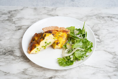 Quiche and greens at Mason Dixon Bakery & Bistro