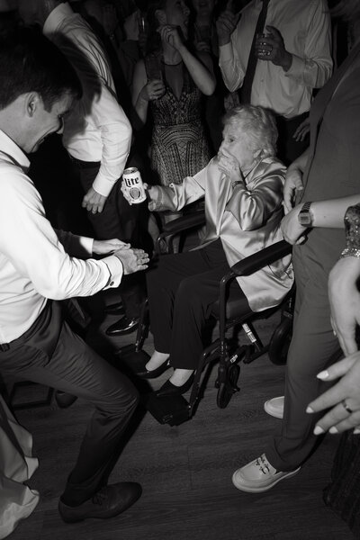 Wedding Reception  Dance Floor Photo in Black and White at The Asbury Hotel