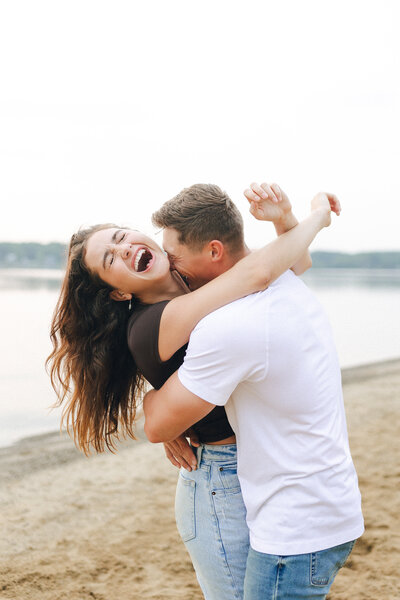 Ohio Engagement Candid Field Photo