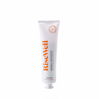 Non-toxic RiseWell Toothpaste recommended by functional nutritionist Tracy Greenstein for oral and whole-body wellness