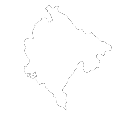 Outline map of Montenegro