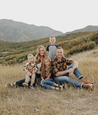Dog Training family  in the mountains