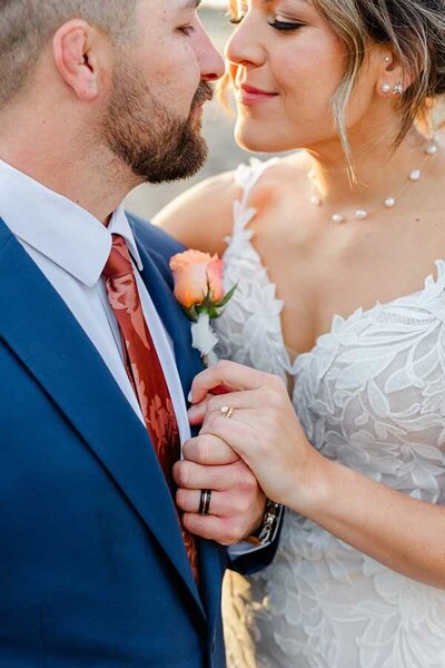 Carter Valley Ranch wedding photo with bride and groom