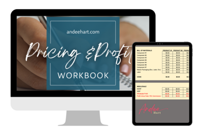 Computer and Tablet displaying the Pricing and Profit Workbook
