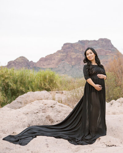 long black dress maternity-1